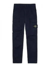 Stretch Cotton Gabardine Garment Dyed Cargo Straight Pants Navy - STONE ISLAND - BALAAN 2