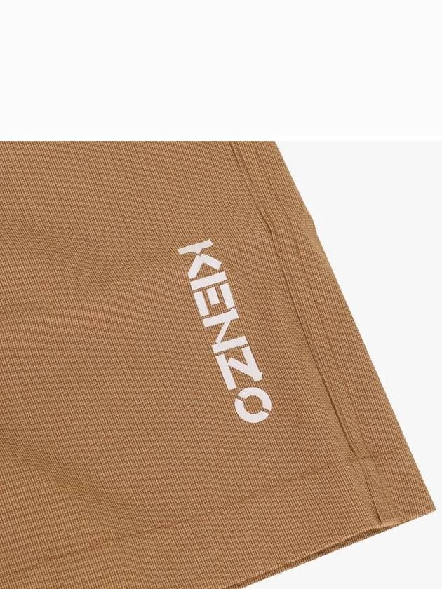 Men's Belted Logo Cotton Shorts Saffron - KENZO - BALAAN 5