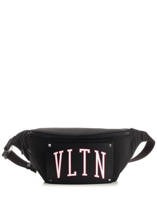 VLTN Logo Patch Belt Bag Black - VALENTINO - BALAAN.