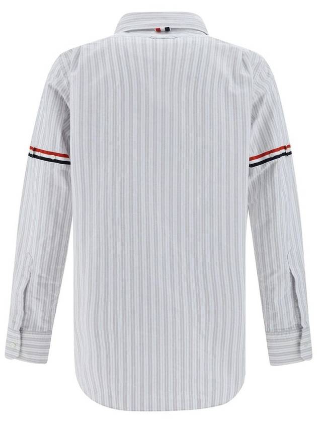 Stripe Oxford Armband Long Sleeve Shirt Grey - THOM BROWNE - BALAAN 3