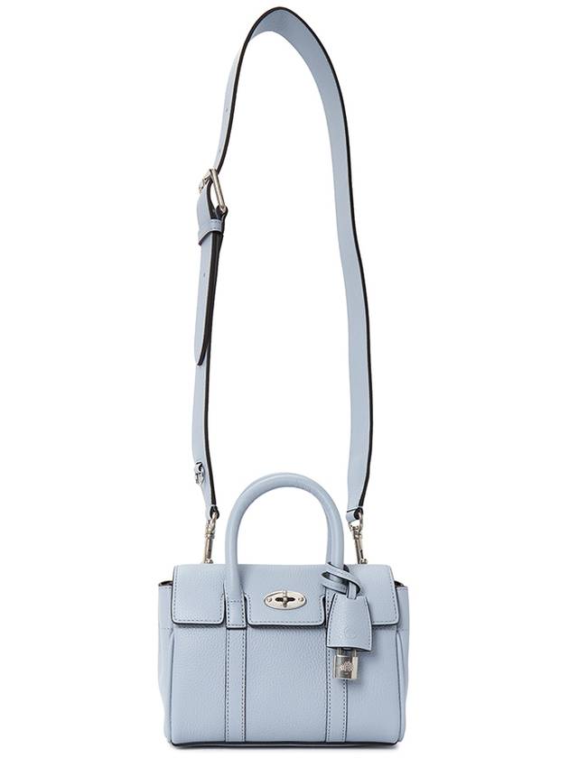 Bayswater Leather Shoulder Bag Light Blue - MULBERRY - BALAAN 8