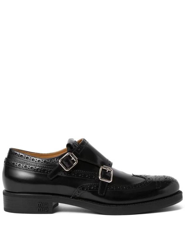 Church's Women's Brushed Leather Double Monk Strap Black - MIU MIU - BALAAN 2