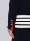 Double face fine merino crewneck jacket cardigan navy - THOM BROWNE - BALAAN 3