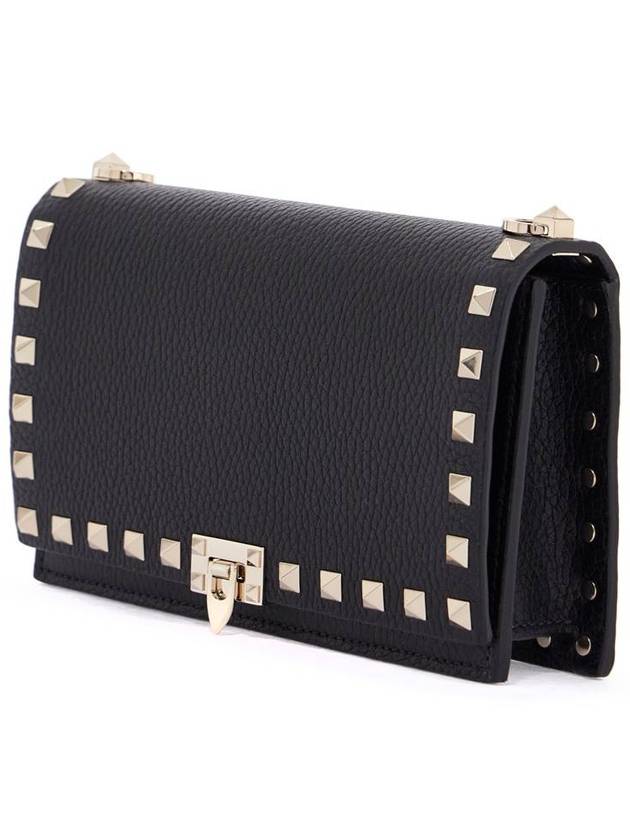 mini black leather bag with golden metal studs - VALENTINO - BALAAN 3