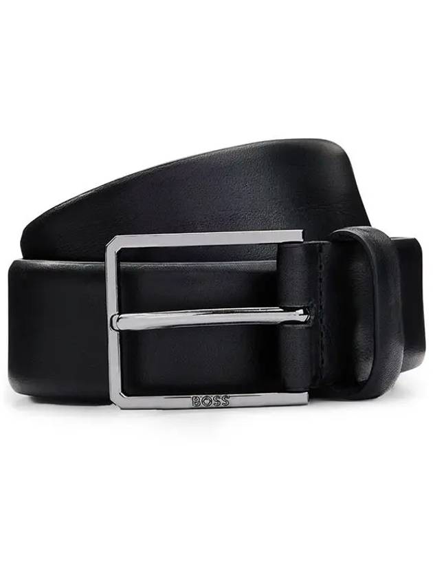 Logo Engrave Buckle Leather Belt Black - HUGO BOSS - BALAAN 2