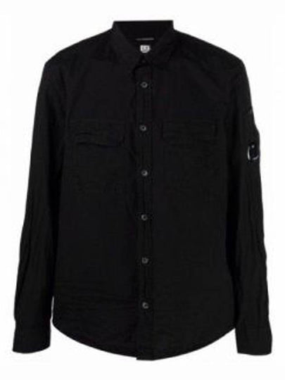 Lens Wappen Pocket Long Sleeve Shirt Black - CP COMPANY - BALAAN 2