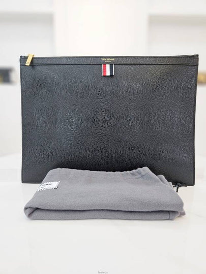 Three line tab stitch small clutch bag black MAC021L 00198 001 - THOM BROWNE - BALAAN 2