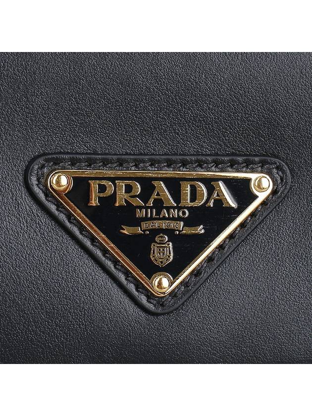 Arque Leather Shoulder Bag Black - PRADA - BALAAN 8