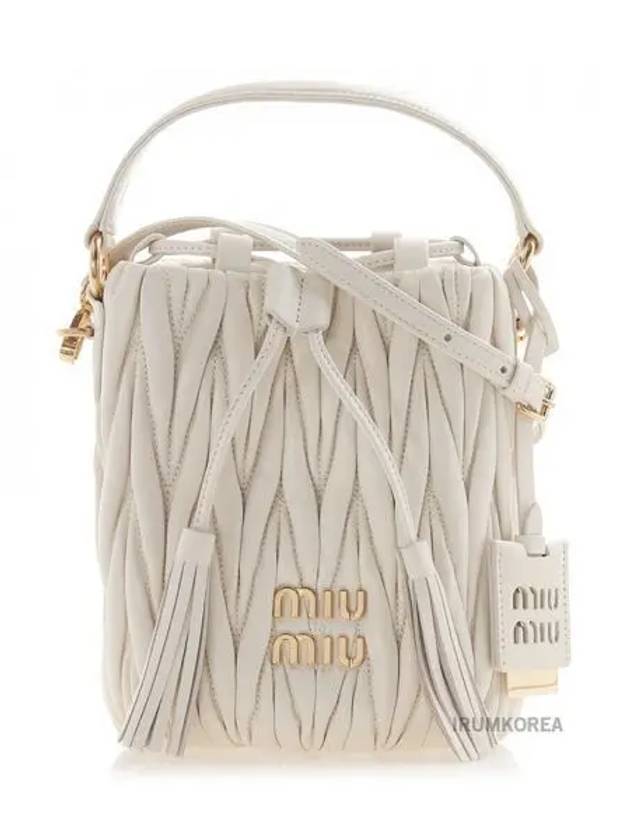 Matelasse Nappa Leather Bucket Bag White - MIU MIU - BALAAN 2