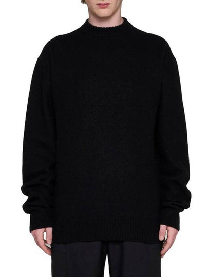 Crewneck Wool Knit Top Black - JIL SANDER - BALAAN 2