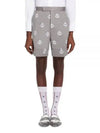 Satin Stitch Anchor Half Drop Shorts Grey - THOM BROWNE - BALAAN 2