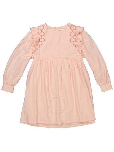 Chloe Girls Washed Pink Embroidered-Scallop Ceremony Midi Dress, Size 12Y - CHLOE - BALAAN 1