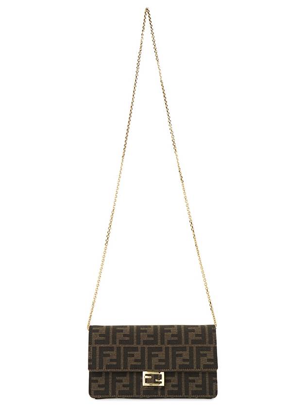 Baguette FF Fabric Shoulder Long Wallet Brown - FENDI - BALAAN 7