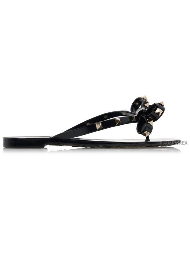 Rubber Rockstud Flip Flops Black - VALENTINO - BALAAN 3