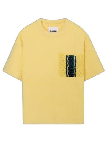 Women's Crew Neck Cotton Short Sleeve T-Shirt Yellow - JIL SANDER - BALAAN 1