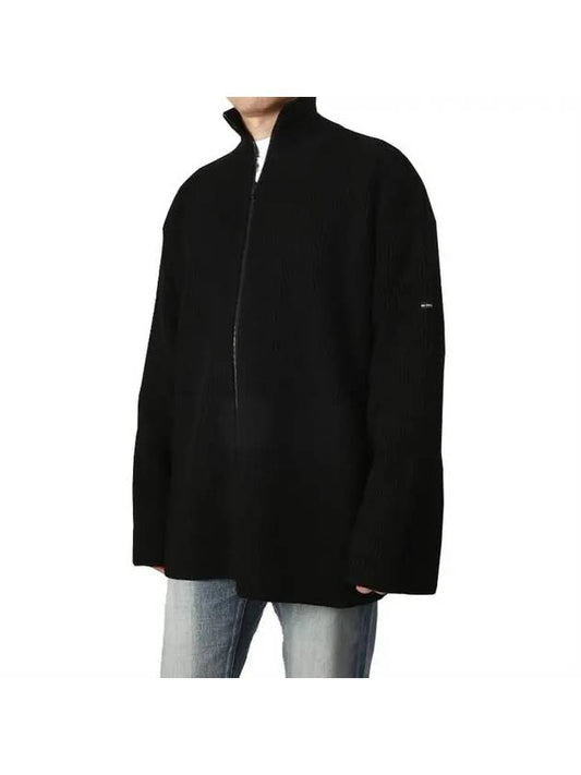 Oversized Zip-Up Knit Top Black - BALENCIAGA - BALAAN 1