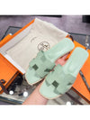 Women's Oran Sandals Calfskin Absong Mint Beige Twotone - HERMES - BALAAN 4