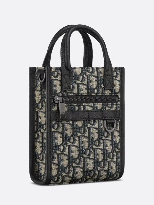 Safari North South Oblique Jacquard Tote Bag Beige Black - DIOR - BALAAN 4