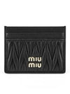 Matelasse Nappa Leather Card Wallet Black - MIU MIU - BALAAN 2