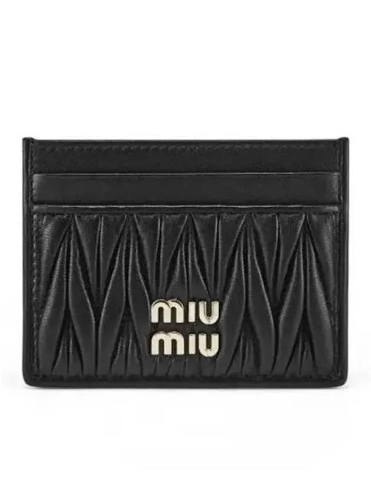 Matelasse Nappa Leather Card Wallet Black - MIU MIU - BALAAN 2