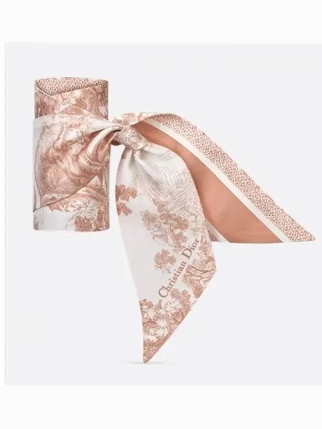 Toile de Jouy Sauvage Mitzah Silk Twill Scarf Ivory Pink - DIOR - BALAAN 3