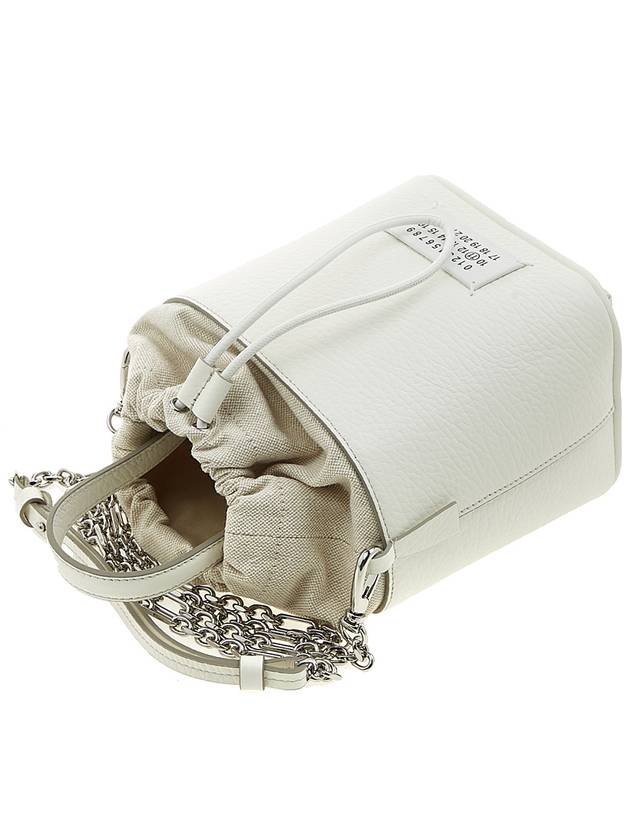 5AC Number Logo Texture Leather Bucket Bag Ivory - MAISON MARGIELA - BALAAN 5