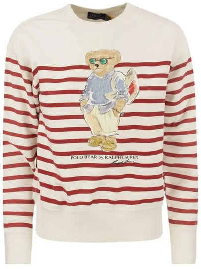 Women's Bear Stripe Sweatshirt White Red - POLO RALPH LAUREN - BALAAN 2