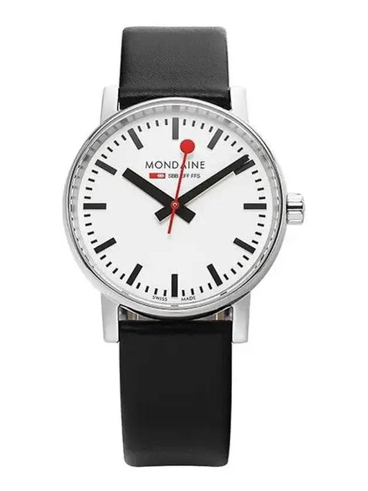 Railway EVO 2 Leather Watch Black - MONDAINE - BALAAN 1