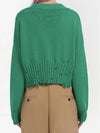 Cotton Crop Cardigan Green - MARNI - BALAAN 5