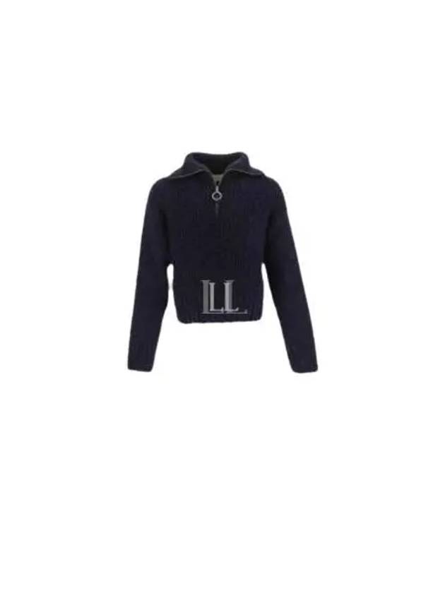 Half Zip Knit Top Night Blue - AMI - BALAAN 2