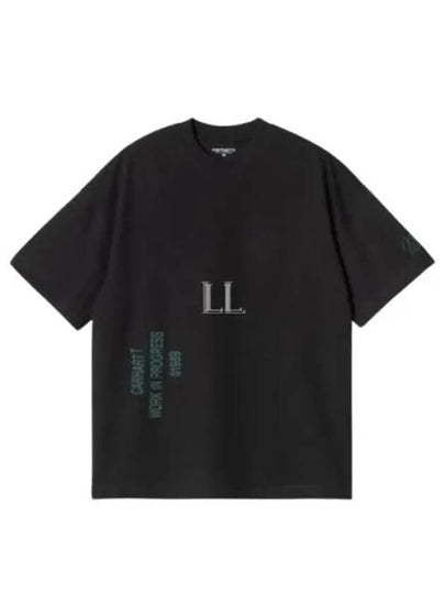 Men's Signature Short Sleeve T-Shirt Black - CARHARTT WIP - BALAAN 2