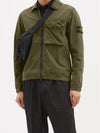 Stone Island Waffen Logo TriButton Pocket Garment Coat Zipup Shirt Jacket Khaki - STONE ISLAND - BALAAN 3