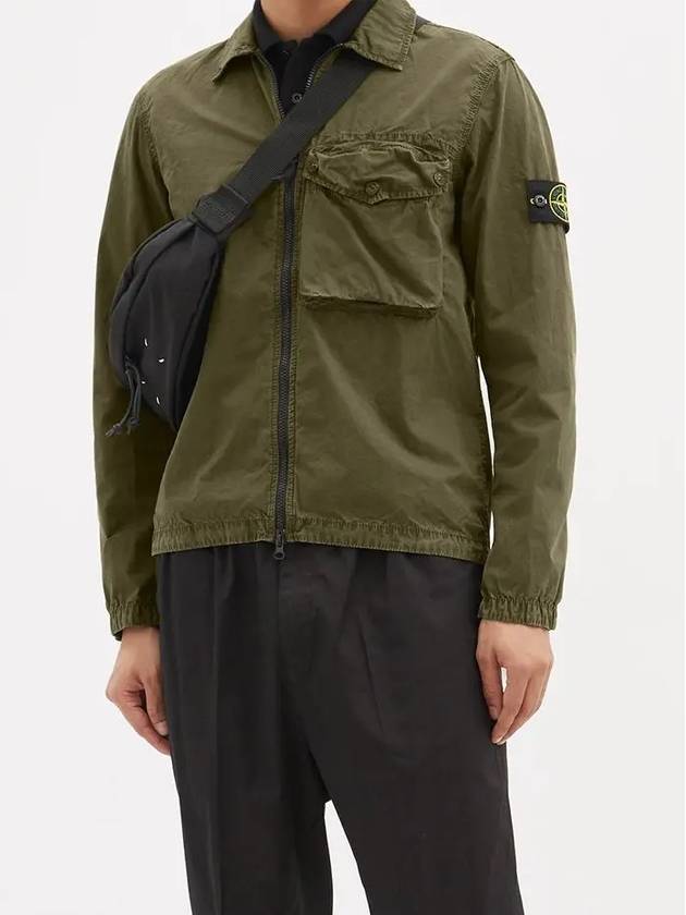 Stone Island Waffen Logo TriButton Pocket Garment Coat Zipup Shirt Jacket Khaki - STONE ISLAND - BALAAN 3