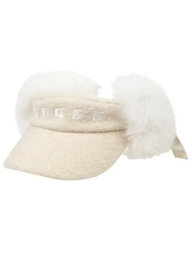 Real Fox Fur Visor OF8613LBBEIGE - ONOFF - BALAAN 1