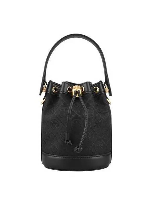 152130 001 T Monogram Mini Bucket Bag Black 1042981 - TORY BURCH - BALAAN 1