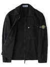 Brushed Organic Cotton Overshirt Jacket Black - STONE ISLAND - BALAAN 8