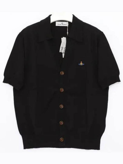 Embroidered ORB Logo Polo Cardigan Black - VIVIENNE WESTWOOD - BALAAN 2