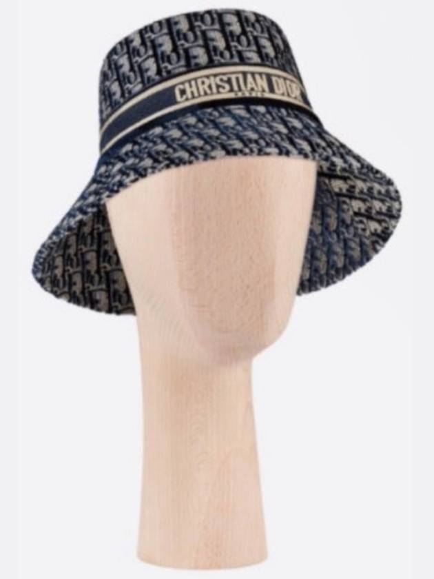 58 Dior Women s Oblique Embroidered Bucket Hat Navy - DIOR - BALAAN 3