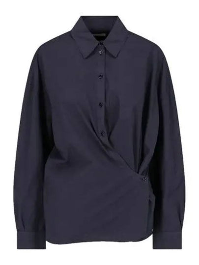 Straight Collar Twisted Shirt Dark Navy - LEMAIRE - BALAAN 2