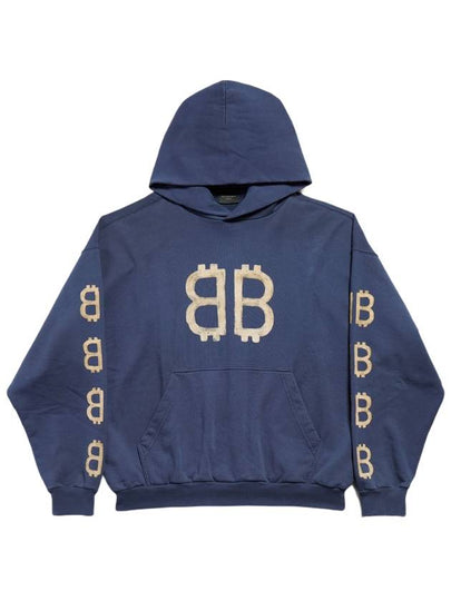 Crypto Medium Fit Hoodie Blue - BALENCIAGA - BALAAN 2