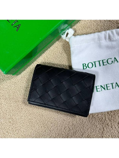 Intrecciato Folding Card Wallet Black - BOTTEGA VENETA - BALAAN 2