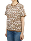 FF Jacquard Short Sleeve T-Shirt Brown - FENDI - BALAAN 3