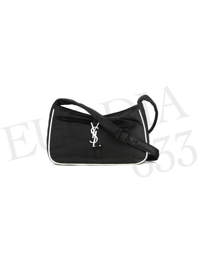 5 A 7 Regenerated Nylon Shoulder Bag White Black - SAINT LAURENT - BALAAN 3