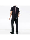 Men's Cotton Pique Center Bag Striped Short Sleeve Polo Shirt  Navy - THOM BROWNE - BALAAN 5