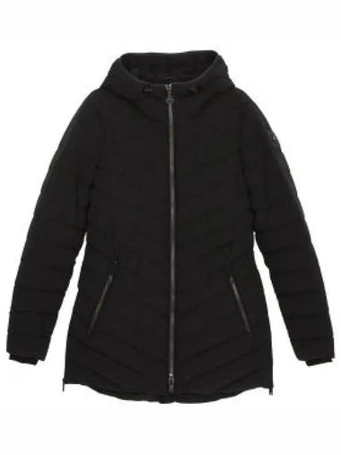 Moose Knuckles M32LJ115 Women s Rockcliff Hood Down Padding Black White 1258511 - MOOSE KNUCKLES - BALAAN 1