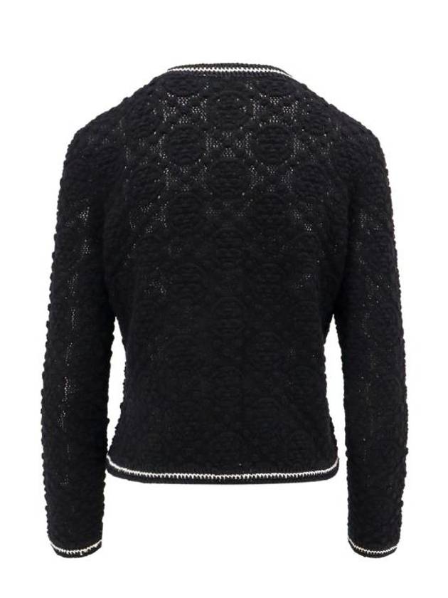 Kendra Logo Lace Cardigan Black - TORY BURCH - BALAAN 3