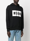 Box Logo Print Cotton Hoodie Black - MSGM - BALAAN 5