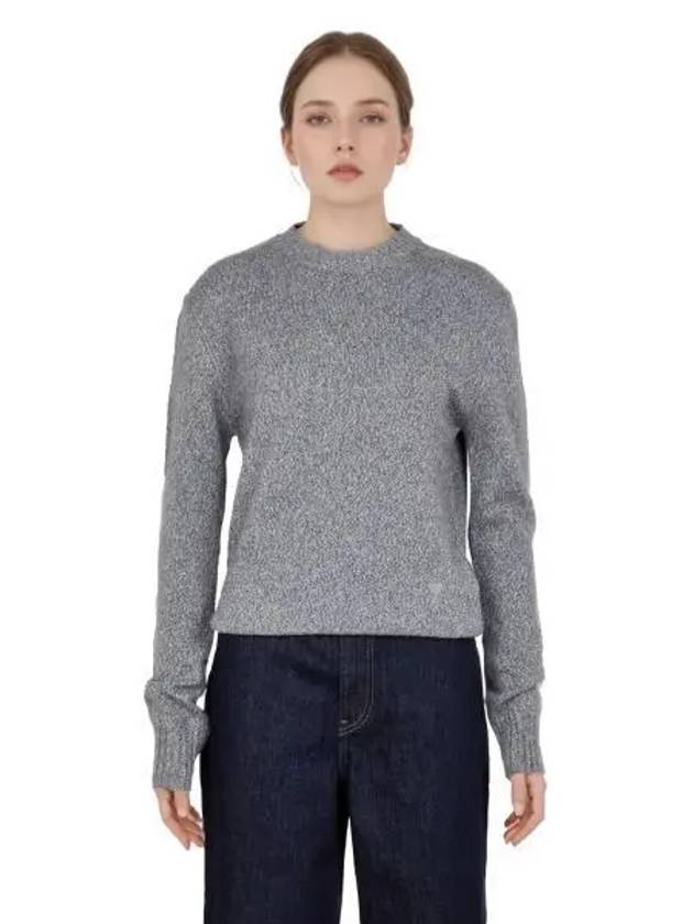 Men's Cashmere Blend Crew Neck Knit Top Grey - AMI - BALAAN 2