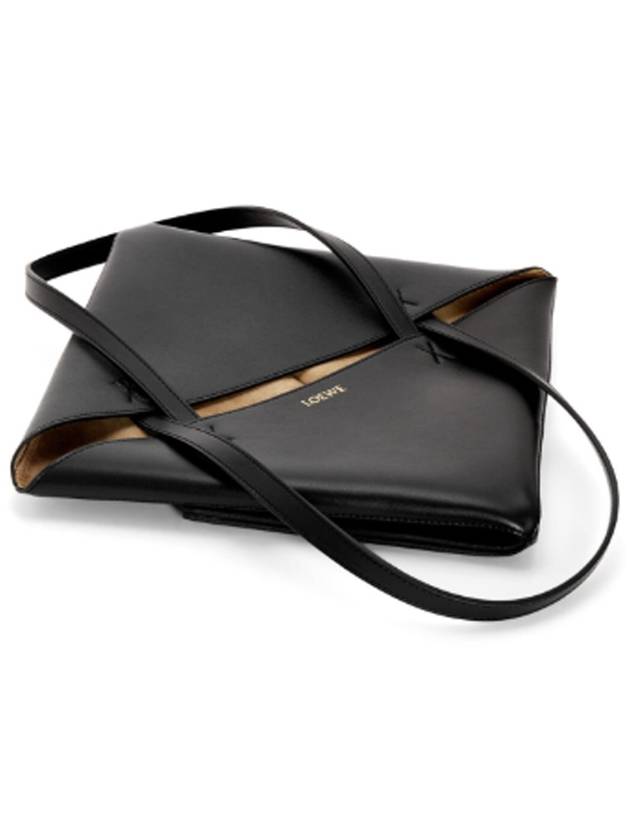 Puzzle Fold Medium Shiny Calfskin Tote Bag Black - LOEWE - BALAAN 5