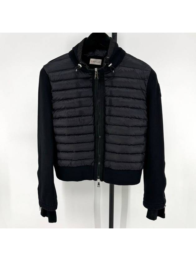 Black Waffen Women s Padded Zip Up Jacket - MONCLER - BALAAN 3